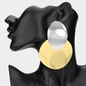 Silver and Gold Modern Statement Earrings